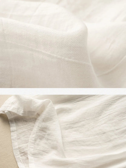 Linen Round Neck Sleeveless Vest Top