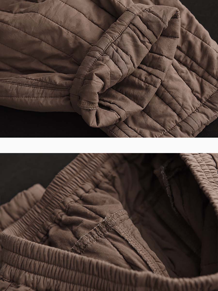 Women Striped Solid Pocket Elastic Waist Harm Pants