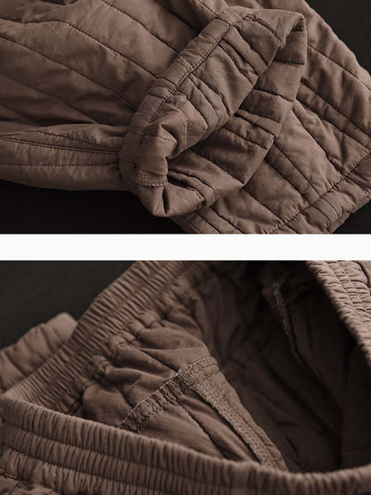 Women Striped Solid Pocket Elastic Waist Harm Pants