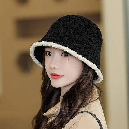 Women Winter Artsy Knitted Spliced Warm Hat