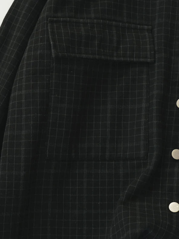 Vintage Loose Plaid Print Single Breasted Coat