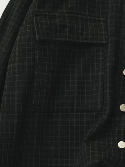 Vintage Loose Plaid Print Single Breasted Coat
