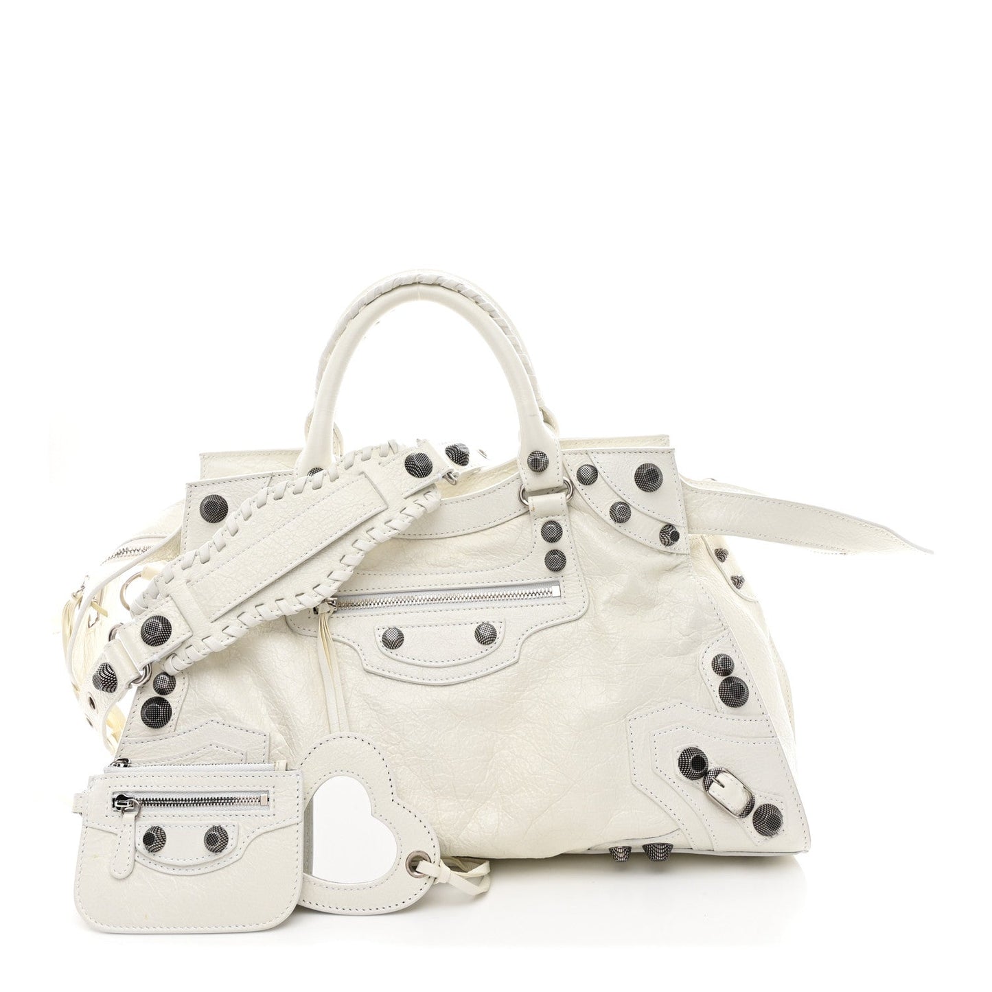 Agneau Arena Neo Cagole City Handbag Optic White