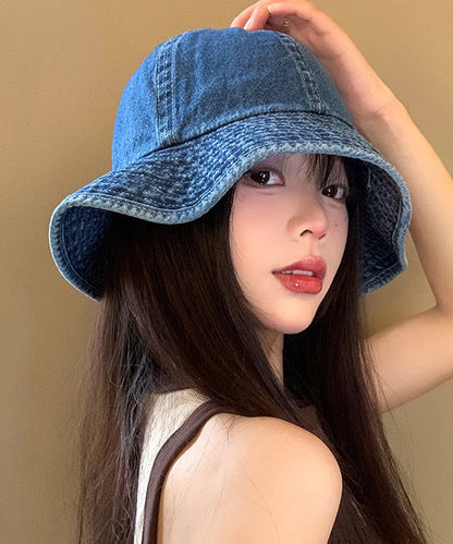 2025 New Japanese Style Blue Denim Bucket Hat