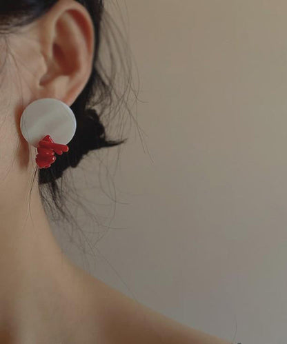 Chic Colorblock Alloy Shell Stud Earrings
