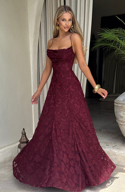 Francis Maxi Dress - Cherry Lacquer(__Limited Stock - Handmade to Order)