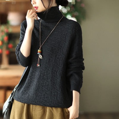 Vintage Jacquard Turtleneck Sweater