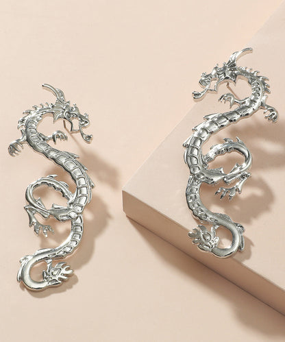 European and American Ins Style Exaggerated Golden Dragon Drop Earrings