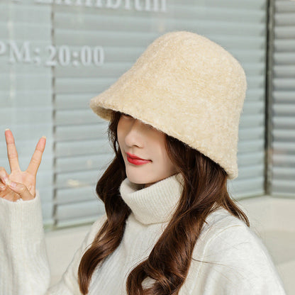 Women Winter Solid Korean Style Wool Hat