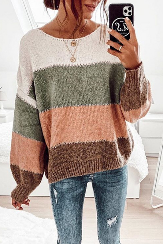 Stripe Casual Round Neck Sweater