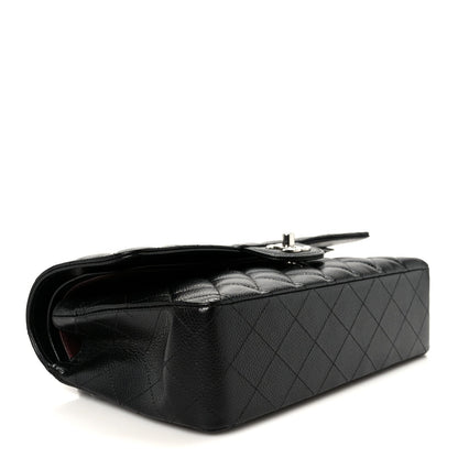 Caviar Quilted Medium Double Flap Black