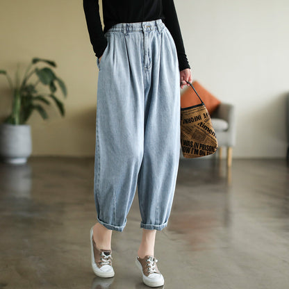 Women Summer Loose Thin Cotton Harem Jeans