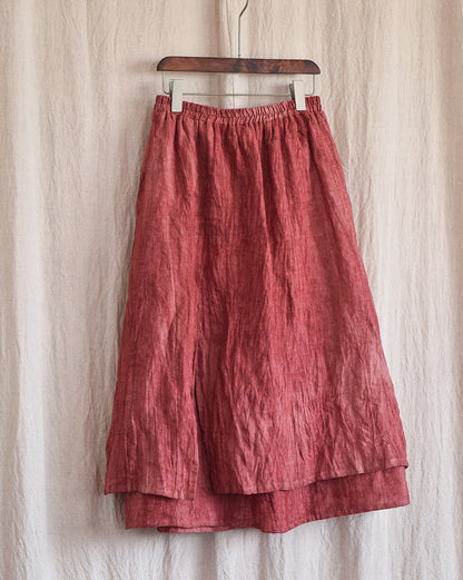 Literary Retro Cotton And Linen Distressed Linen Casual Skirt
