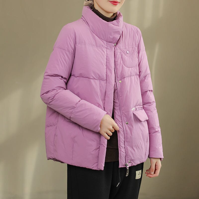 Women Fashion Casual Solid Winter Down Coat