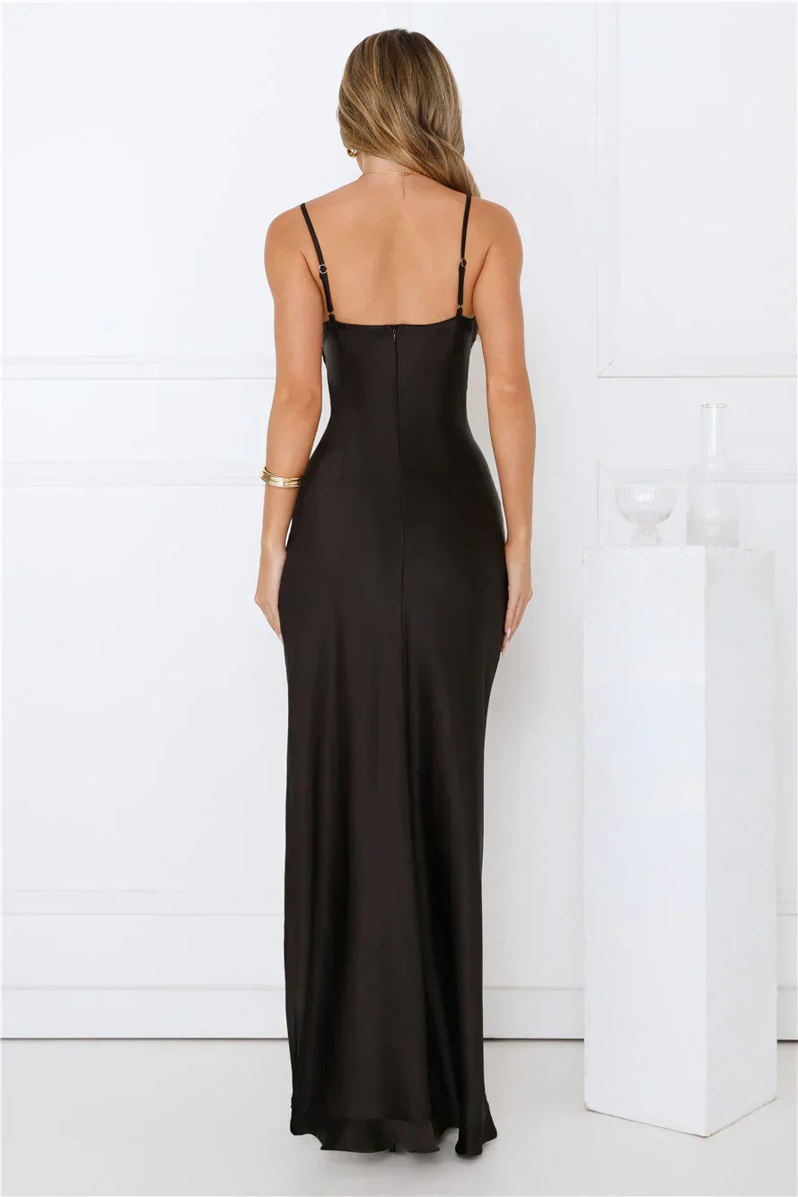Rosewater Kiss Satin Maxi Dress