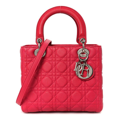 Grained Calfskin Cannage Medium Lady Dior Pink