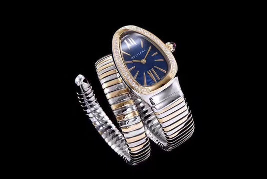 serpenti tubogas 35mm gold steel diamond bezel