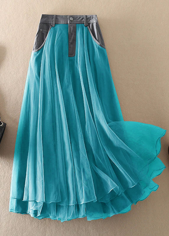 Natural Print3 high waist Patchwork Tulle Skirts Spring