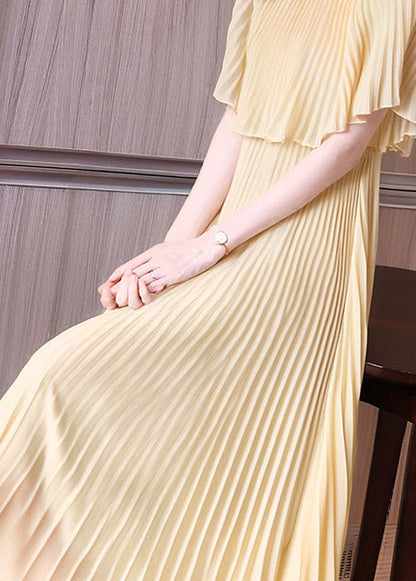 2025 New Apricot Floral False Two Pieces Set Dresses Summer