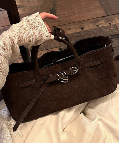 2026 New Coffee Suede Durable Tote Handbag