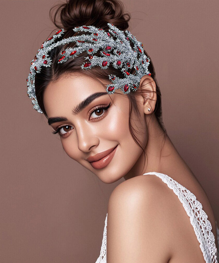 2026 New Silk Weave Crystal HairPiece