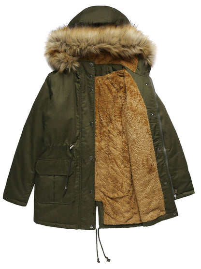 Women's Coat Street Daily Winter Plush Long Coat Solid Color Oversized Fur Warm Coat