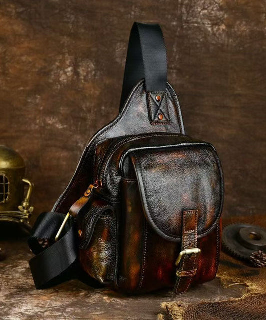 Chic Coffee Solid Durable Calf Leather Backpack Bag