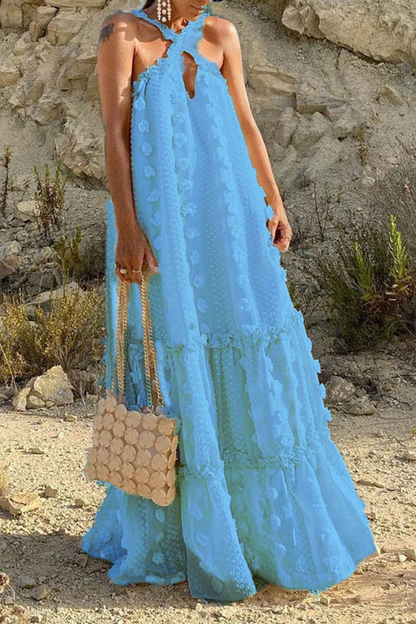 Fashion Solid Halter Cake  Dresses(6 Colors)