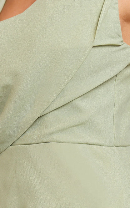 Klarissa Maxi Dress - Cowl Neck Scarf Dress In Sage