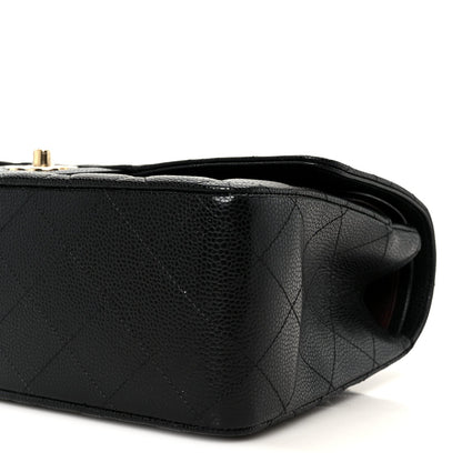 Caviar Quilted Jumbo Double Flap Black