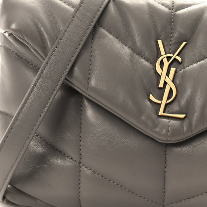 Lambskin Quilted Toy Loulou Puffer Monogram Chain Satchel Fog