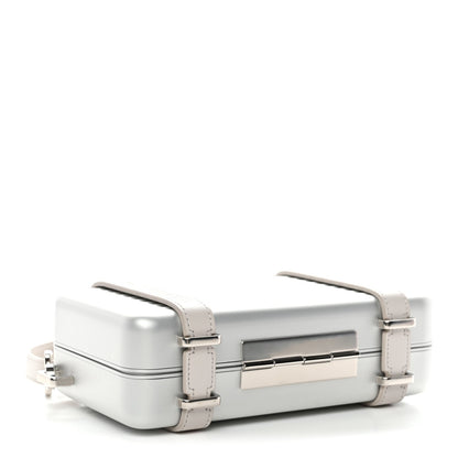 X RIMOWA Aluminum Personal Clutch On Strap Silver