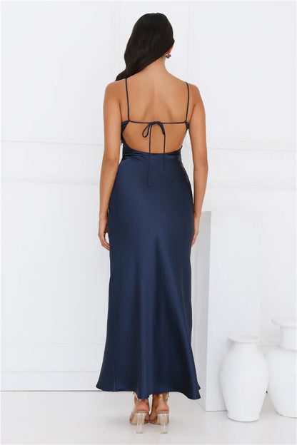 Chic 'Fit Slip Satin Maxi Dress