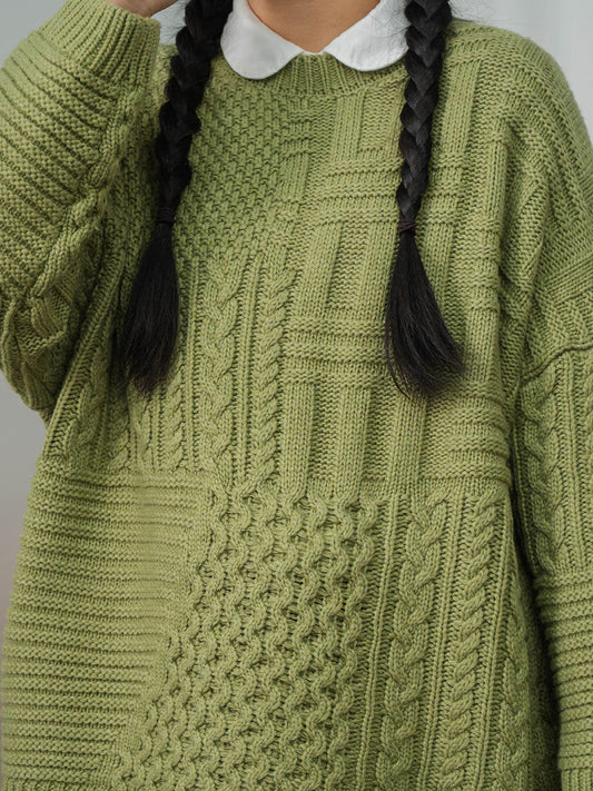Winter Women Sweet Knitted Solid Loose Sweater