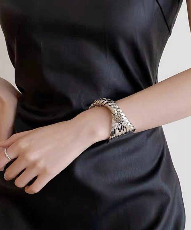 Unique Silk Stainless Steel Cross Wrap Around Cuff