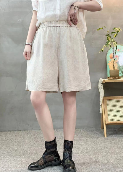Beautiful Purple Oversized Pockets Linen Shorts Pants Summer