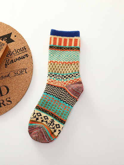 Female Knitted Casual Vintage Thick Warm Socks