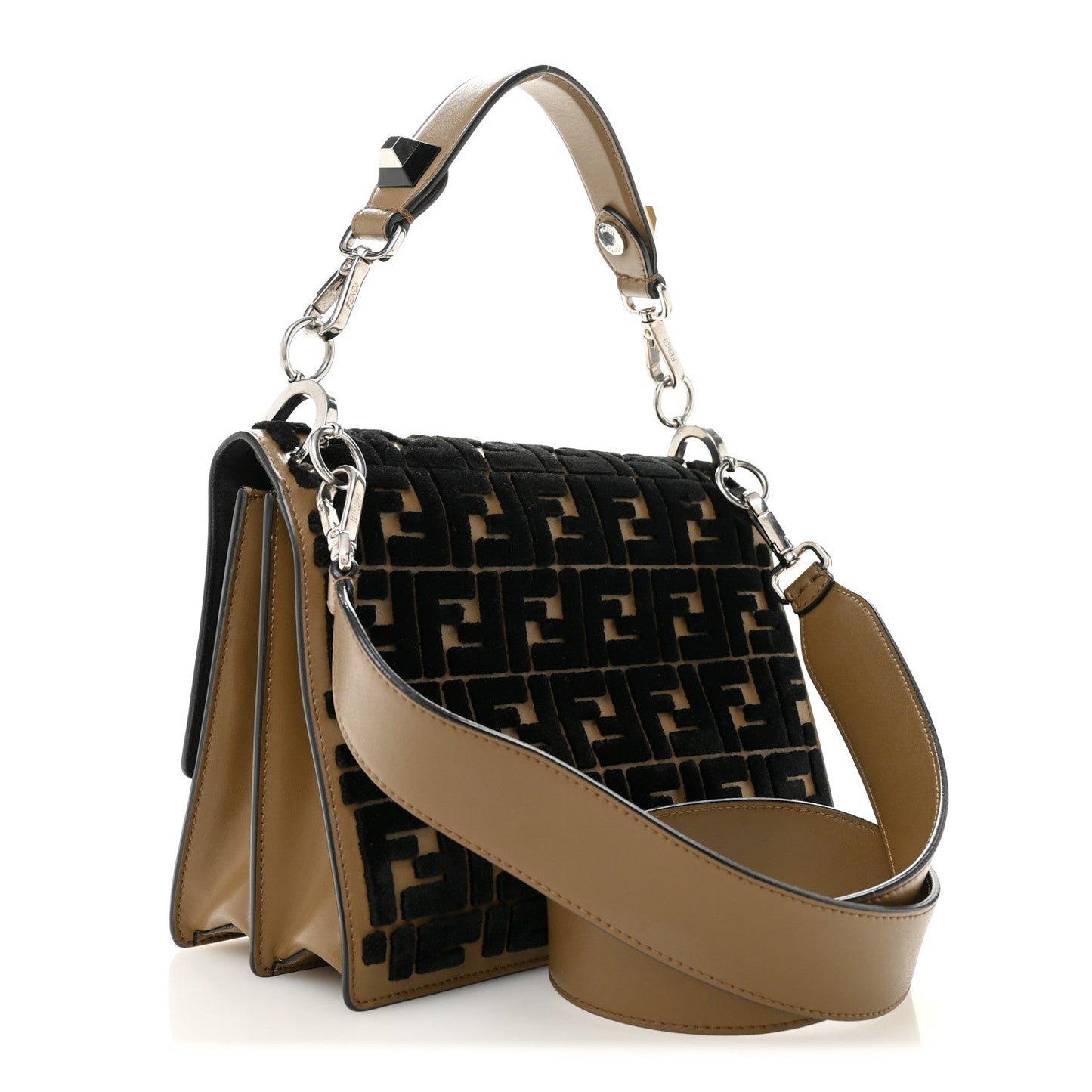 Vitello Liberty Velvet FF Reloaded Kan I Shoulder Bag Maya Black
