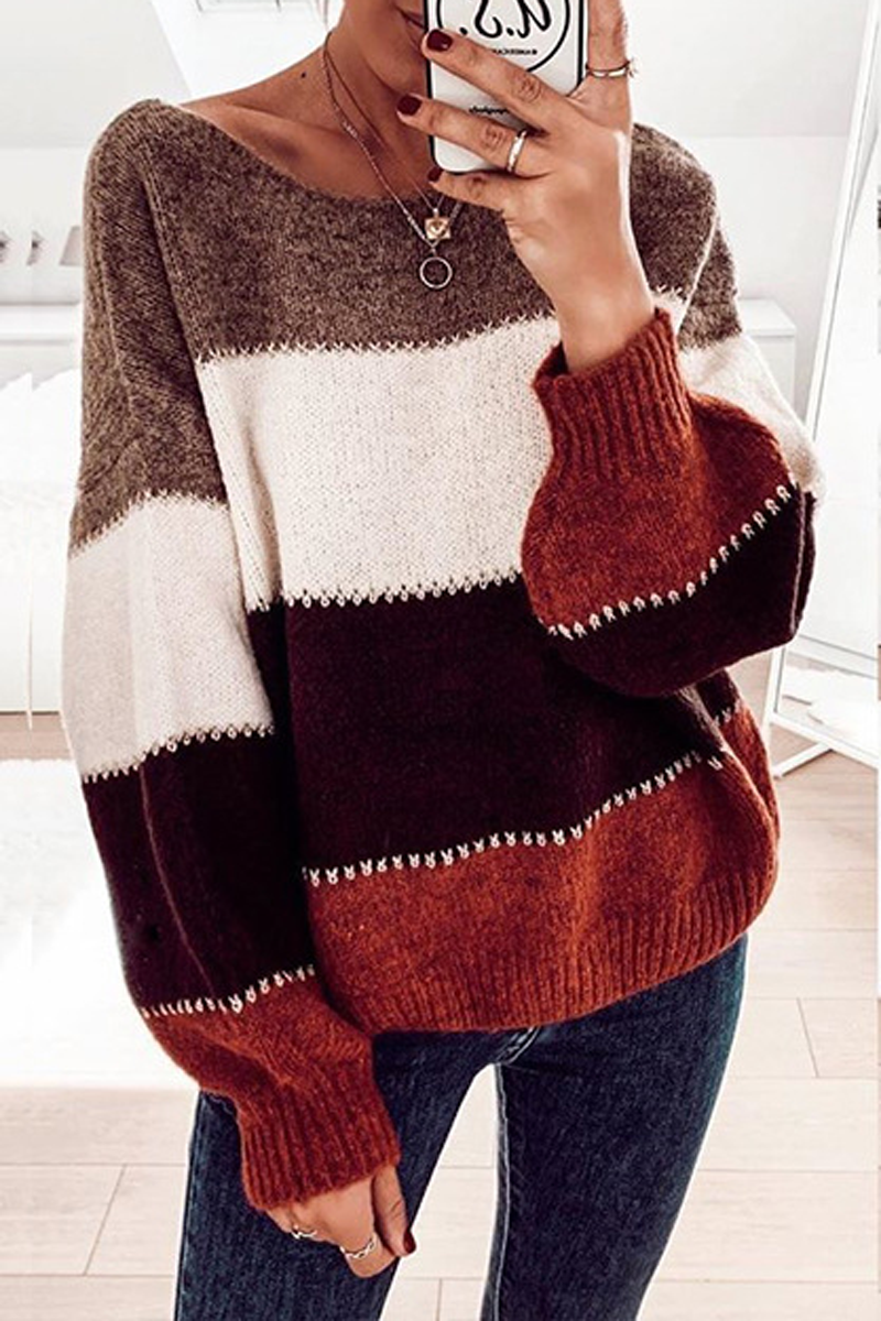 Stripe Casual Round Neck Sweater