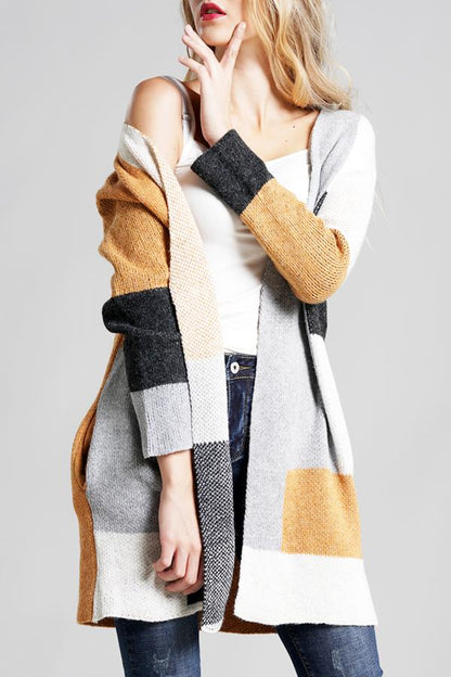 Knit Multi color Long Sleeve Cardigan