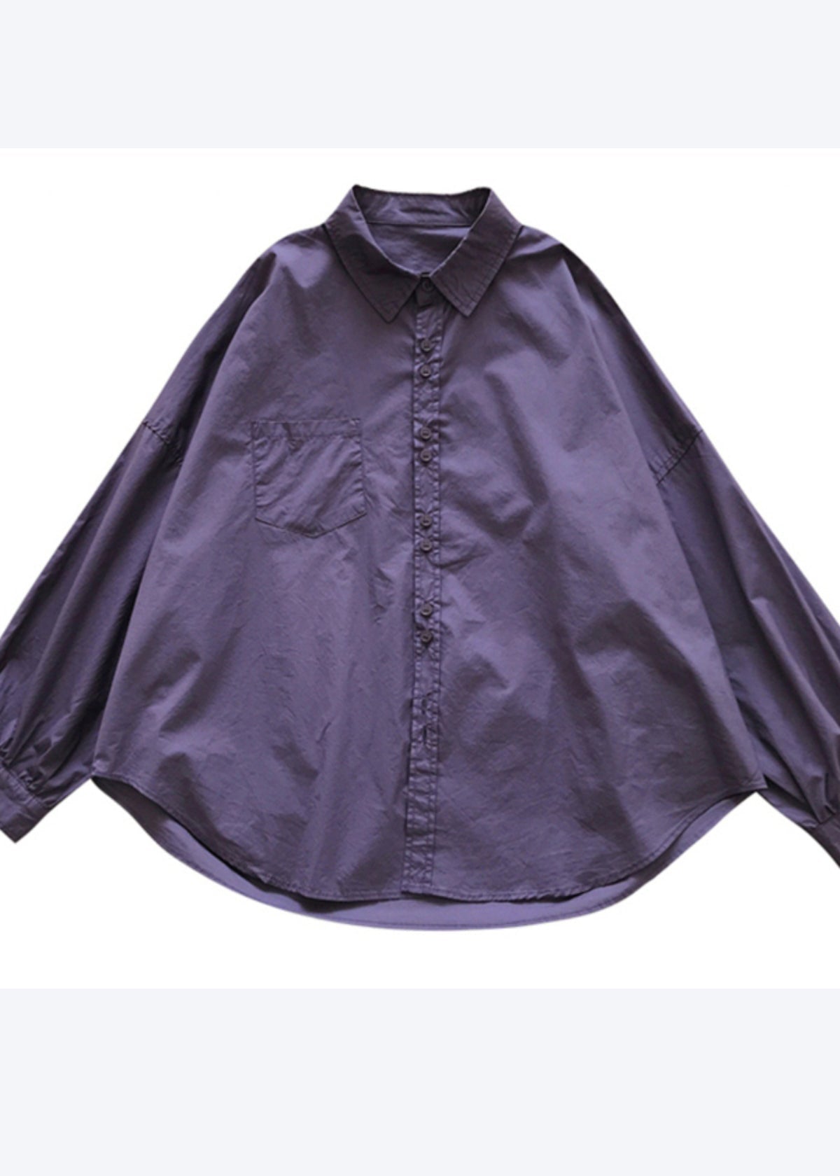 Boutique Purple Oversized Cotton Shirt Top Fall