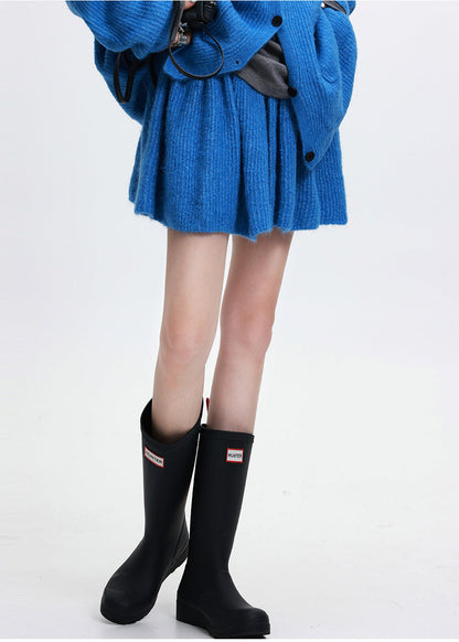 Simple Blue Oversized Pockets Knit Cozy Sets 2 Pieces Spring