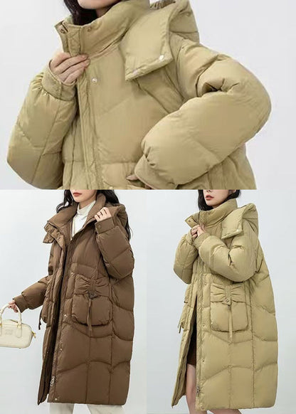 Light Green Duck Down Winter Coats Oversized Wrinkled Winter