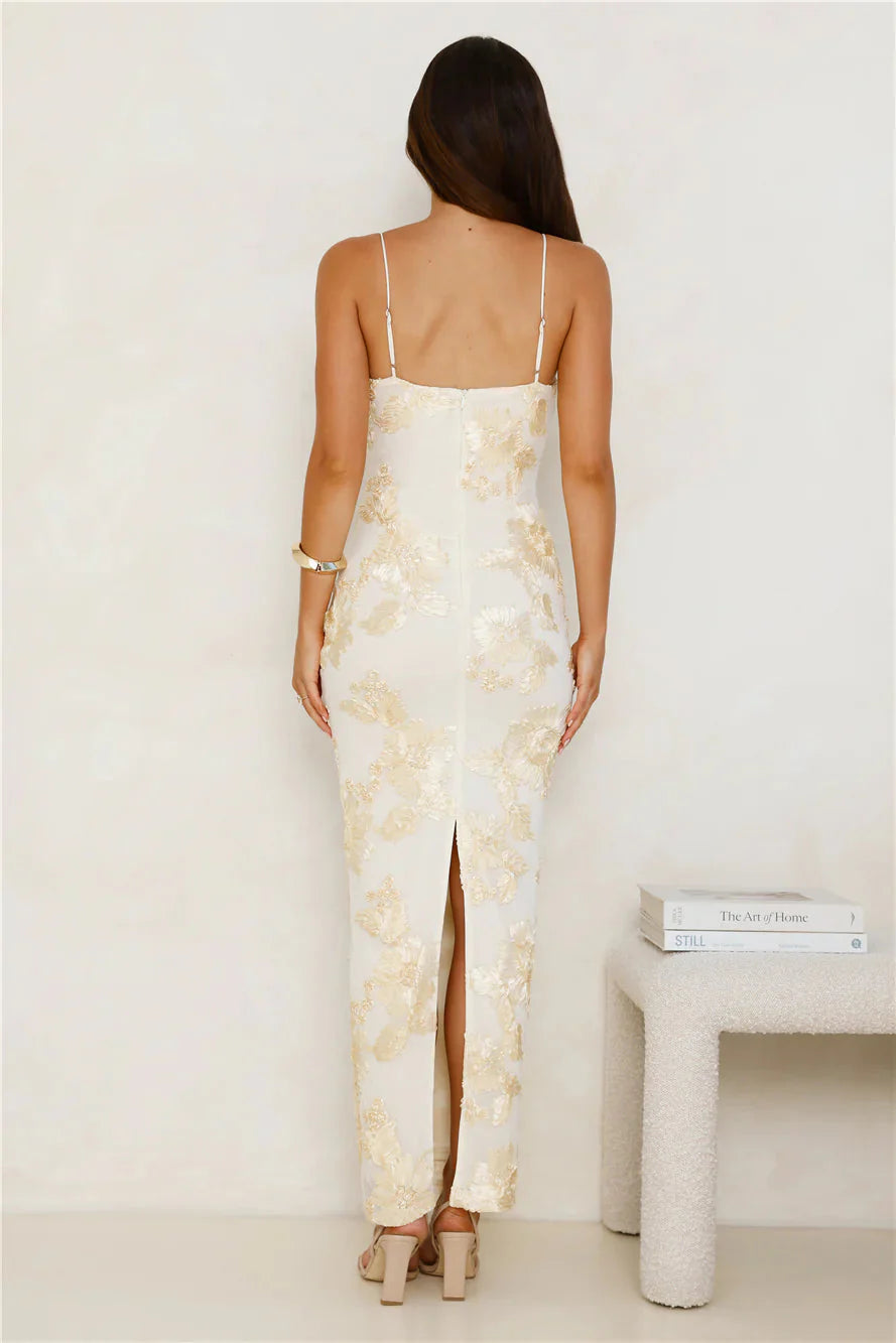 Amber Zest Mesh Maxi Dress Yellow