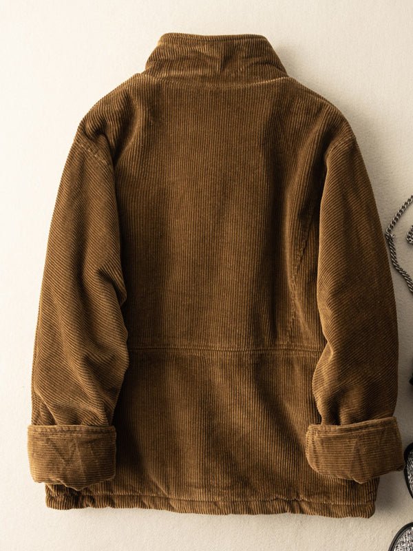 Thickened Corduroy Suit Collar Short Coat