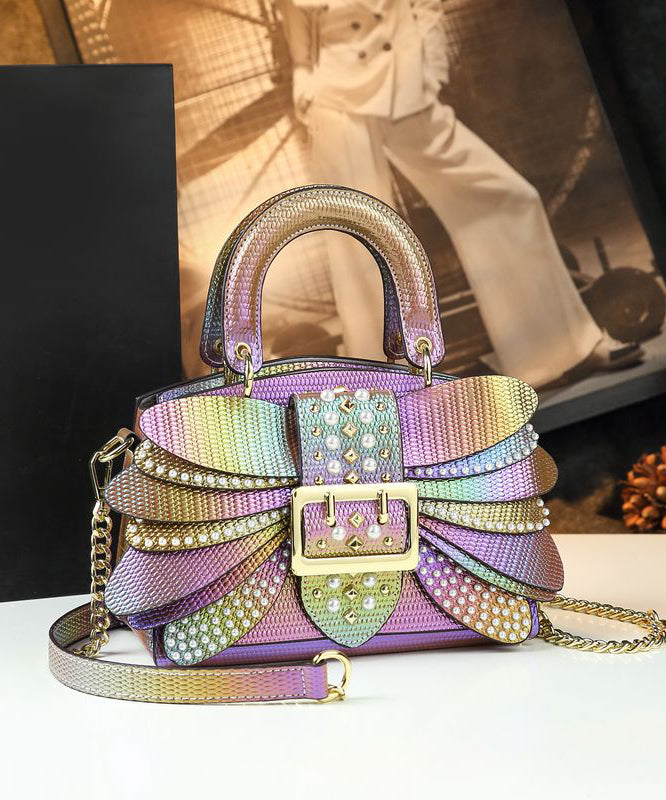 Fashion Butterfly Zircon Rivet Faux Leather Women Handbags