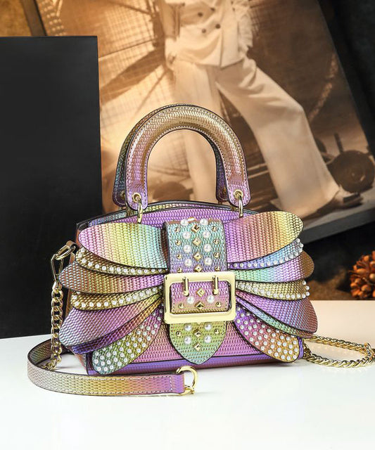 Fashion Butterfly Zircon Rivet Faux Leather Women Handbags