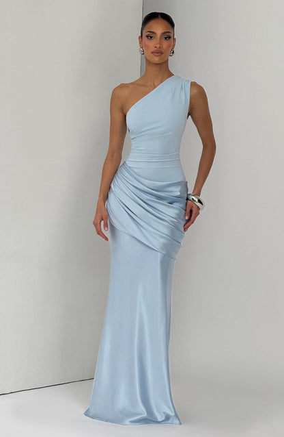 Sexy One-Shoulder Slim-Fit Pleated Dress