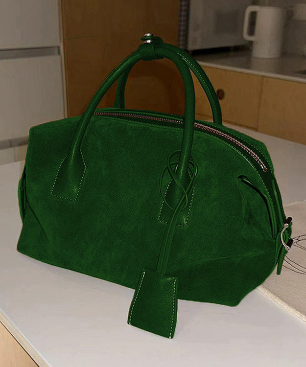 Organic Green Large Capacity Fine Suede Tote Handbag