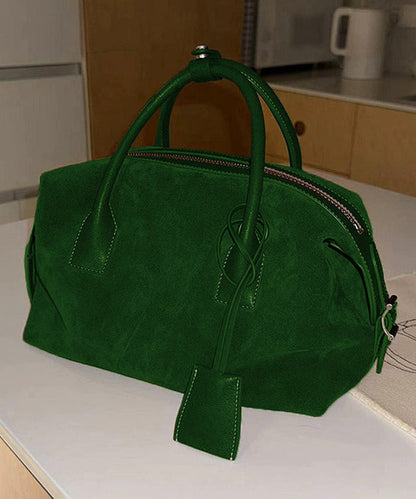 Organic Green Large Capacity Fine Suede Tote Handbag